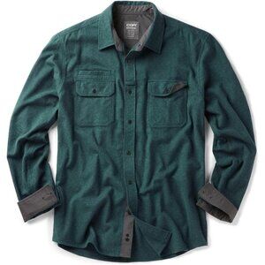 Mens  Forest Green Mood Cotton Flannel Shirt Long Sleeve Casual Outdoor Plaid